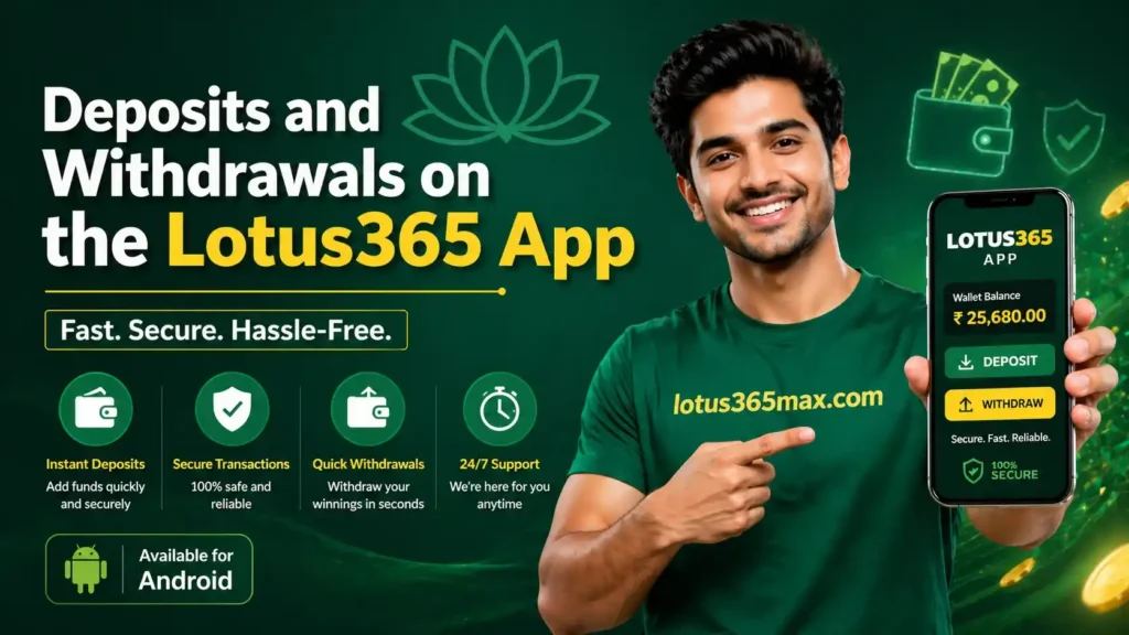 Deposits and Withdrawals on the Lotus365 App