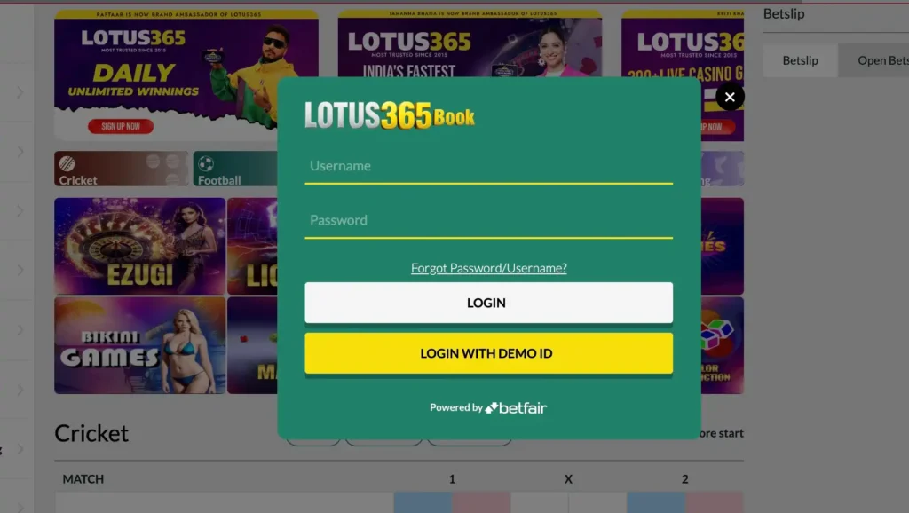 Lotus365 Login