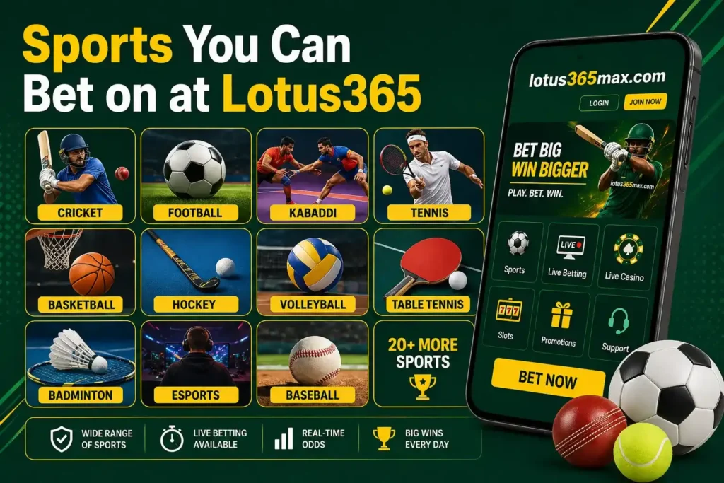Sports You Can Bet on at Lotus365