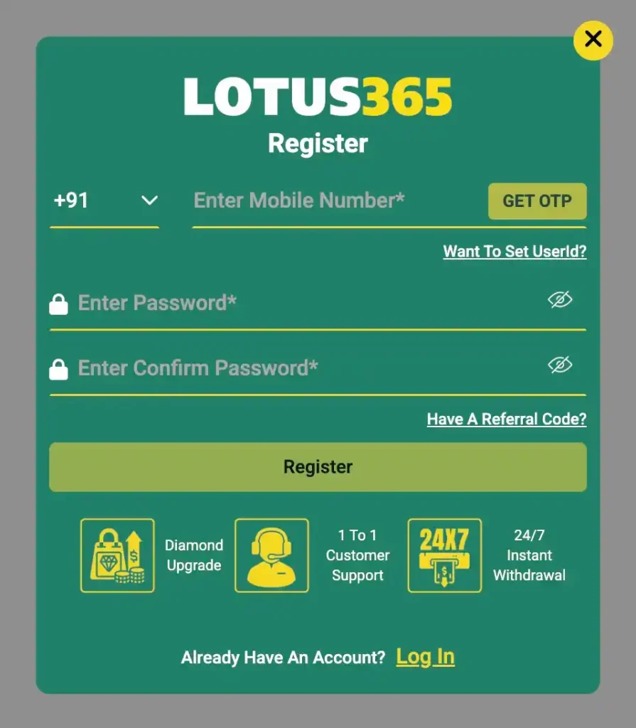 lotus365 register now